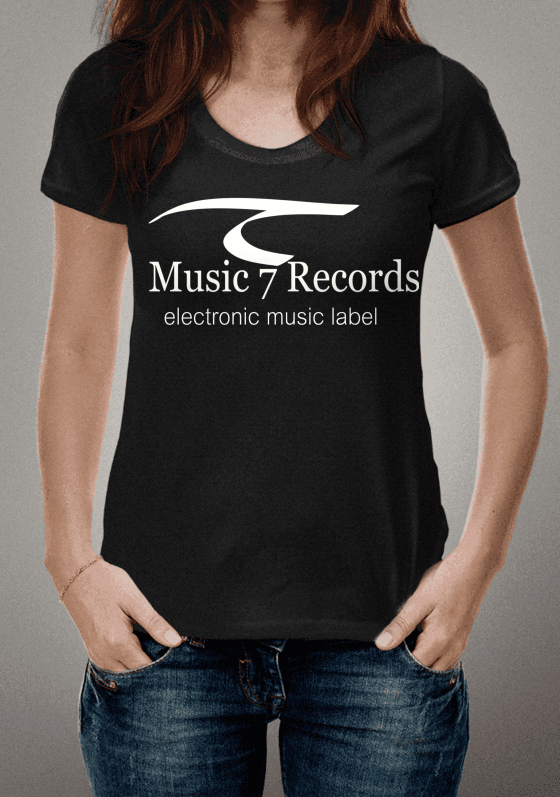 Camiseta Preta Music 7 Records Label