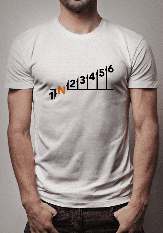 Nome do produto  CAMISETA PRIMEIRA PRA BAIXO E O RESTO PRA CIMA - ESTAMPA BRANCA