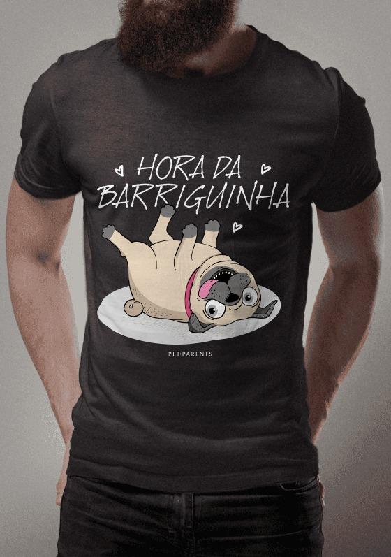 Nome do produto  Camiseta Pug - Hora da Barriguinha