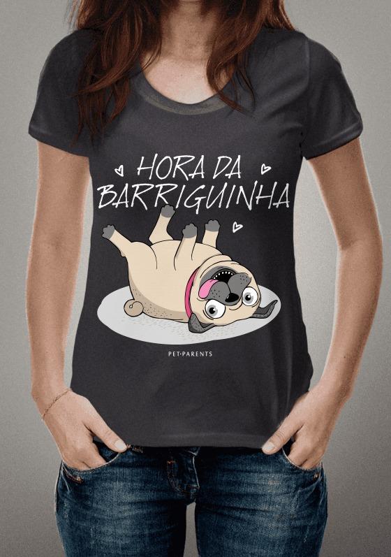 Nome do produto  Camiseta Pug - Hora da Barriguinha
