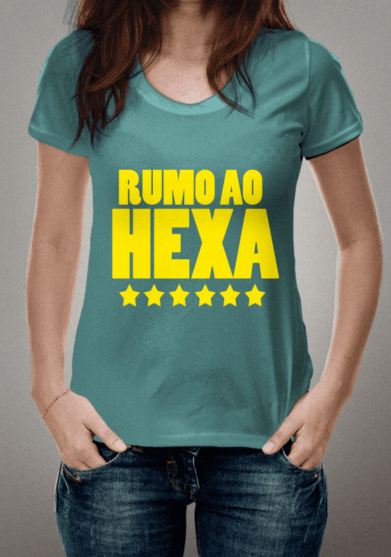 Nome do produto  Camiseta Rumo ao Hexa Verde