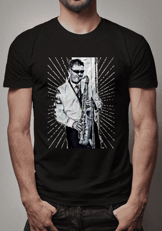 Nome do produto  Camiseta Saxofonista Fera Masculina Preta