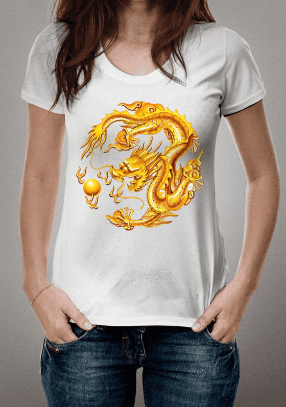 camiseta shenlong de ouro