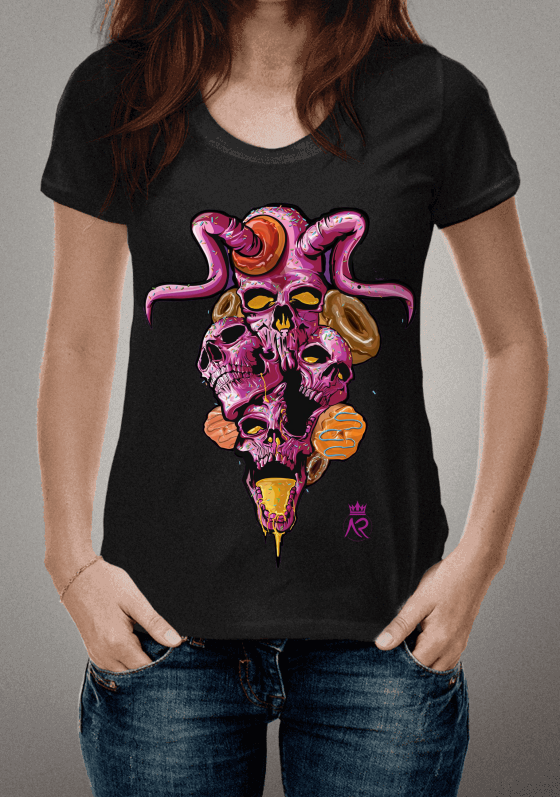 Camiseta skull pink