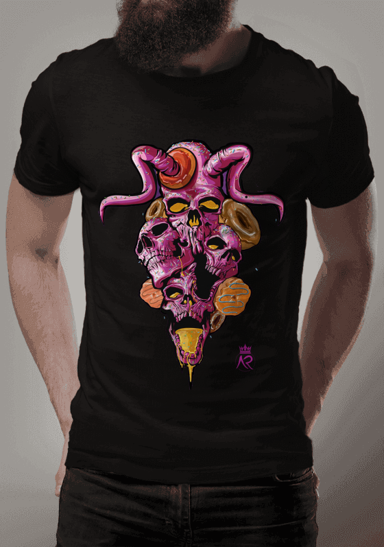 Camiseta skull pink