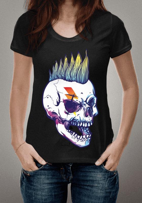 Nome do produto  Camiseta Skull Punk
