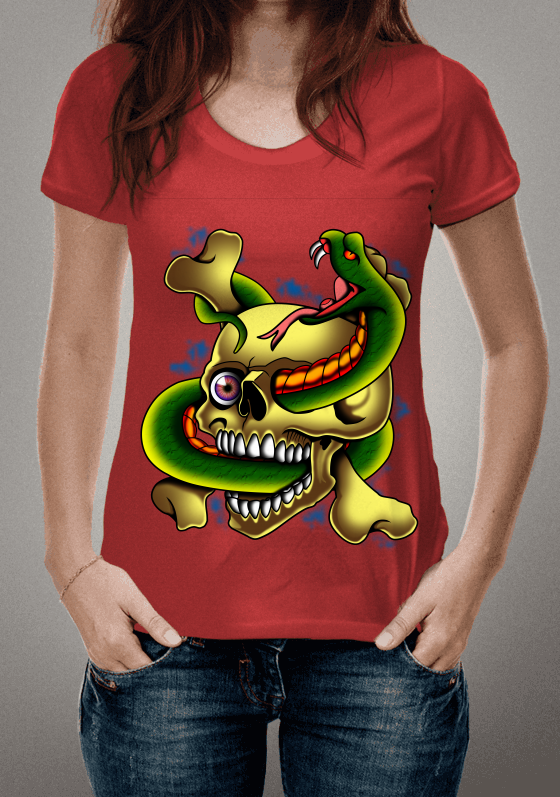 Nome do produto  camiseta snake vermelha
