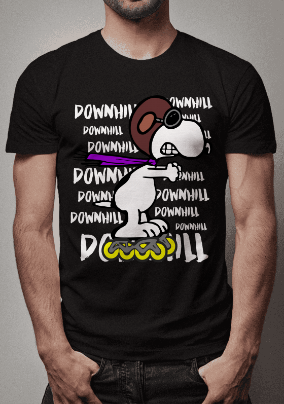 camiseta snoopy patin´s downhill