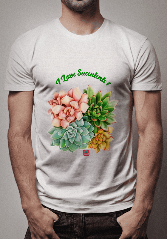 Nome do produto  Camiseta Suculentas I Love Succulents! Echeverias