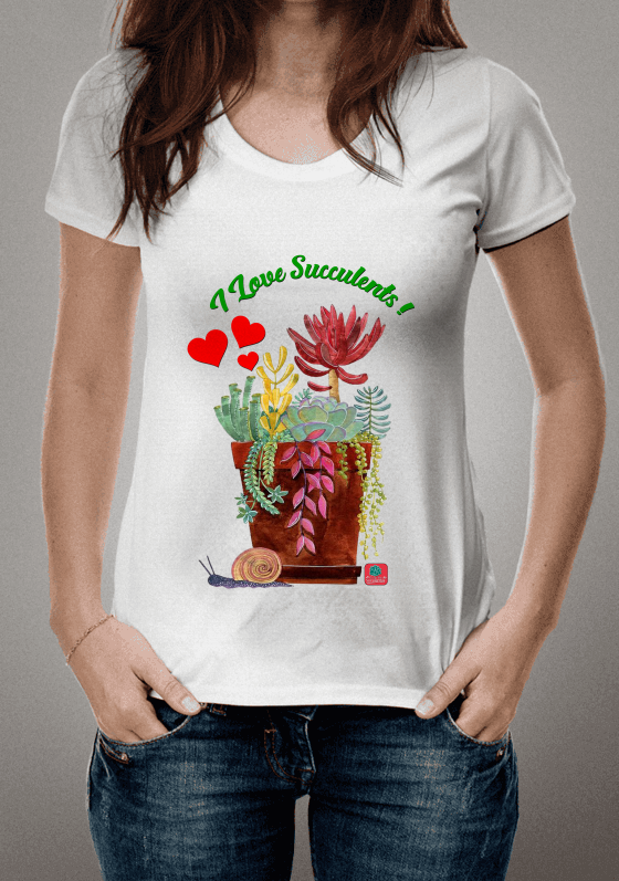 Nome do produto  Camiseta Suculentas I Love Succulents! Jardim Suculentas