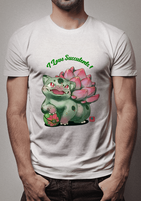 Nome do produto  Camiseta Suculentas I Love Succulents! Pokemon Bulbasaur Com Suculentas
