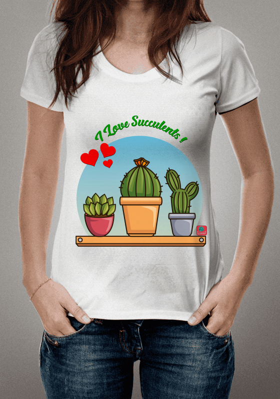 Nome do produto  Camiseta Suculentas I Love Succulents! Vasos Suculentas