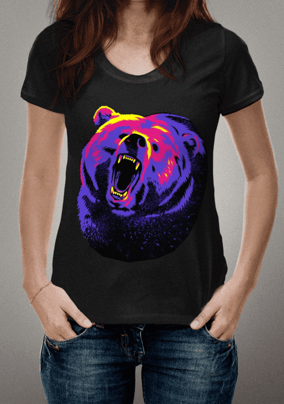 Nome do produto  Camiseta Urso Psicodélico