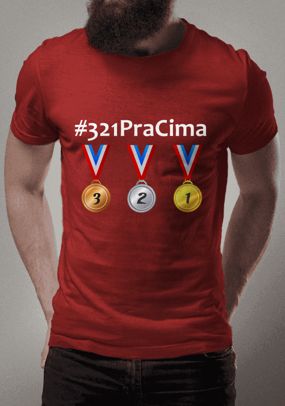 Camiseta Vermelha Medalhas 