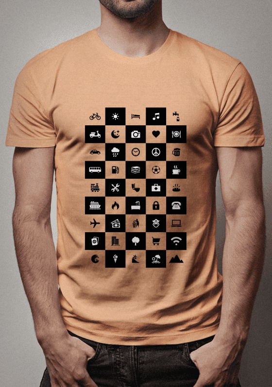 Nome do produto  Camiseta Viajantes Laranja Quadriculada