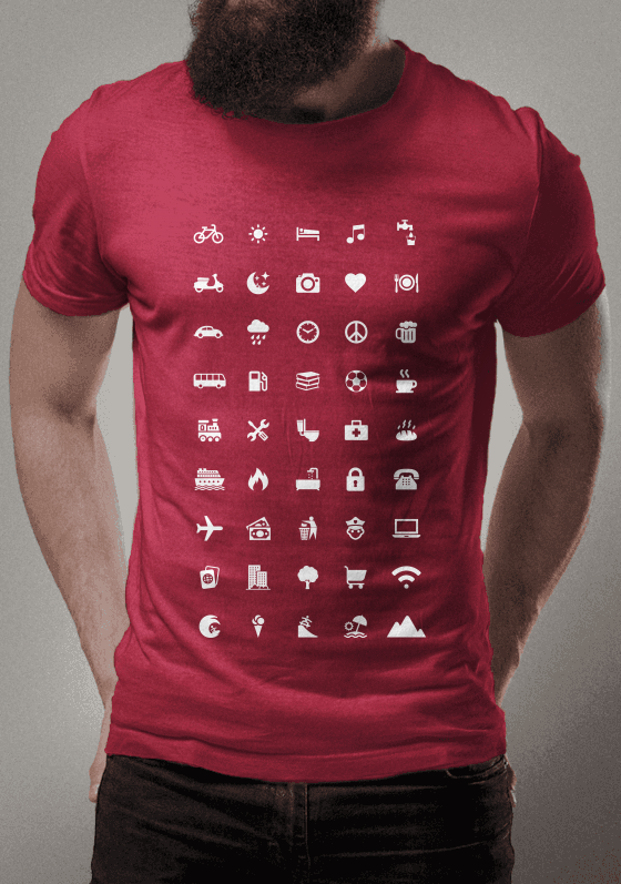 Nome do produto  Camiseta Viajantes Verde Estonado Ícones Brancos