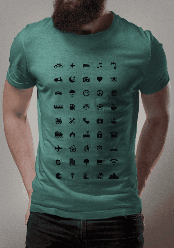 Nome do produto  Camiseta Viajantes Verde Estonado Ícones Pretos