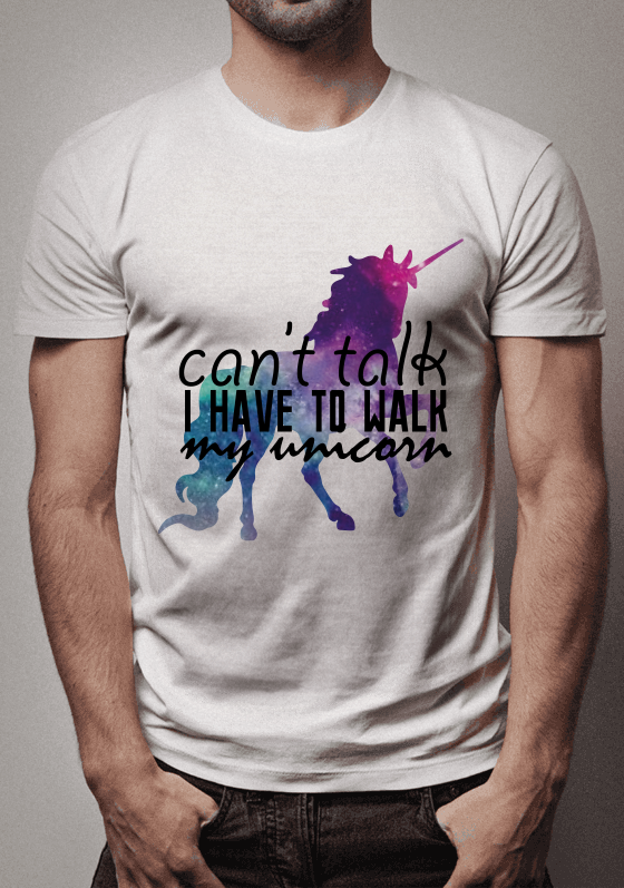 Nome do produto  Can't talk I have to walk my Unicorn