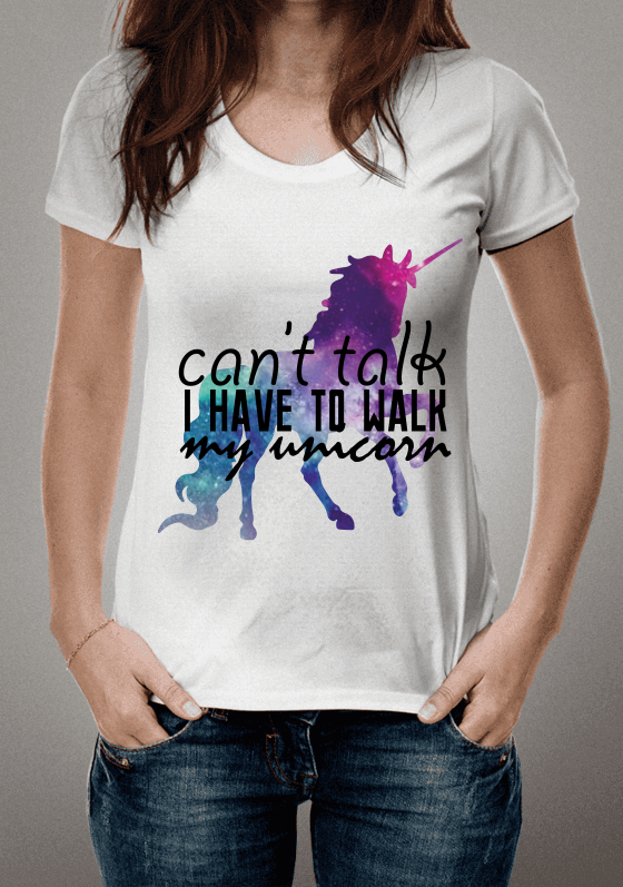Nome do produto  Can't talk I have to walk my Unicorn