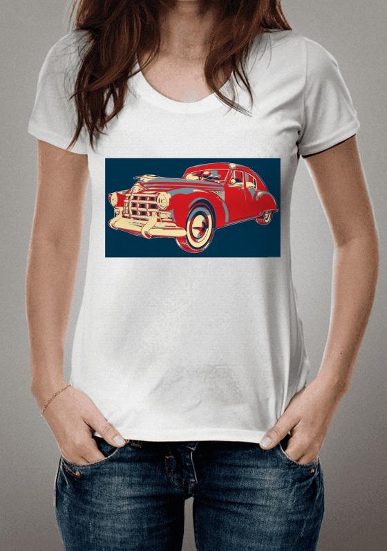 Carro clássico vintage pop-art