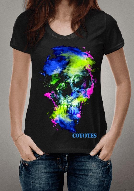 caveira colorida coyotes