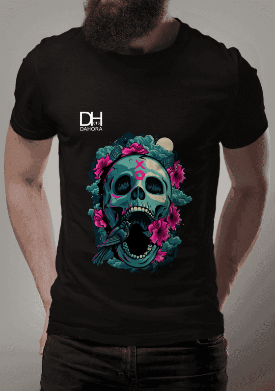 caveira com flores