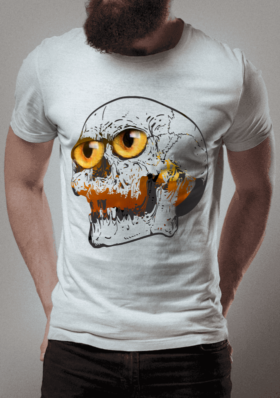 Nome do produto  Caveira com olhos amarelos