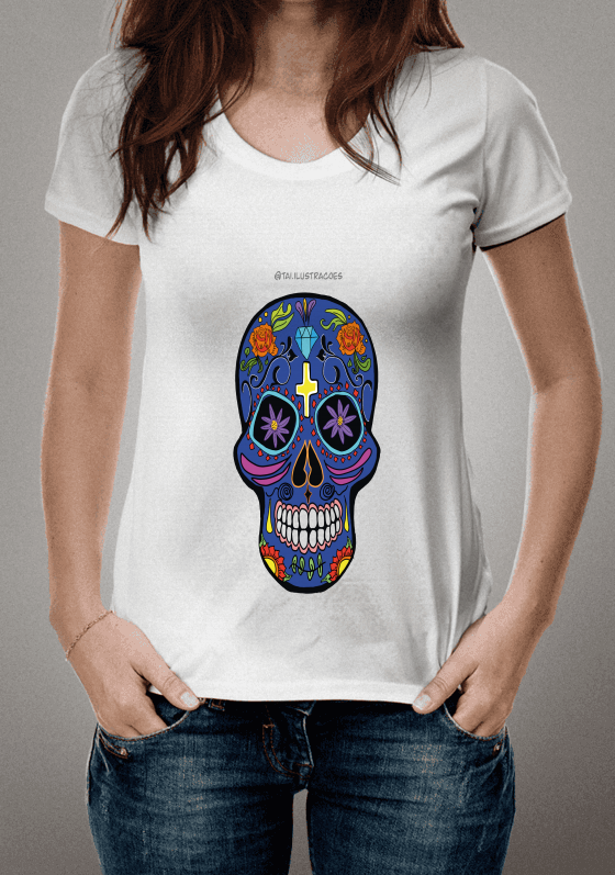 Nome do produto  Caveira Mexicana Azul