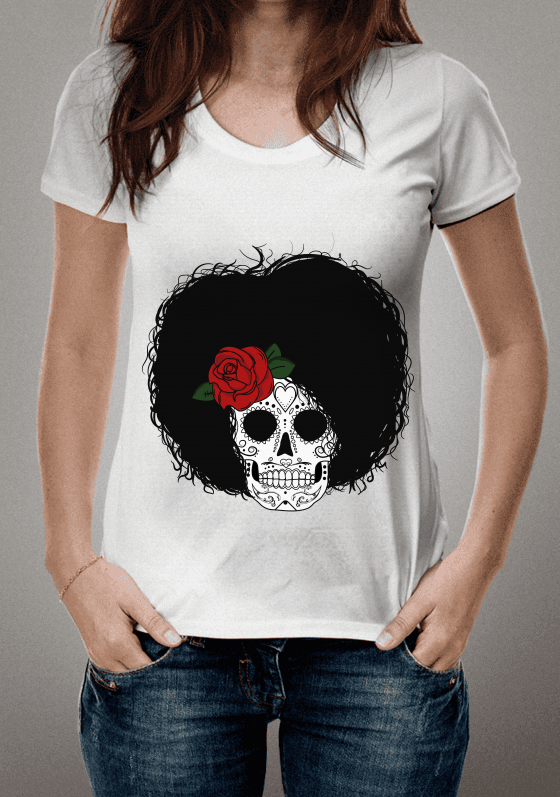 Nome do produto  Caveira Mexicana/Cabelo Afro (Black Power)