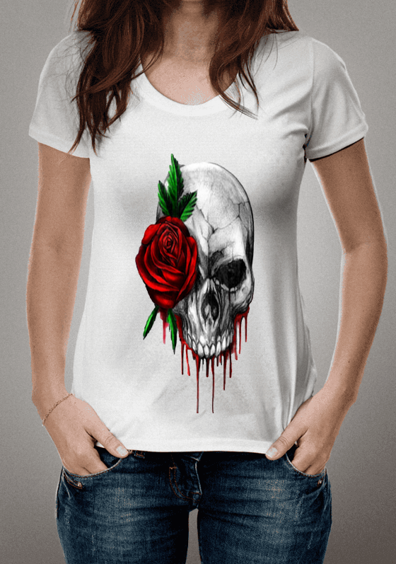 caveira rosa sangue