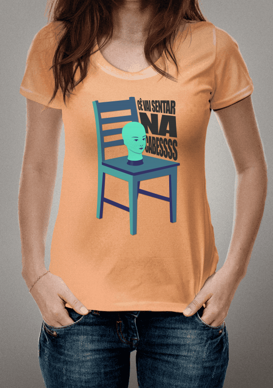 Cê vai sentar na cabesss texto em preto