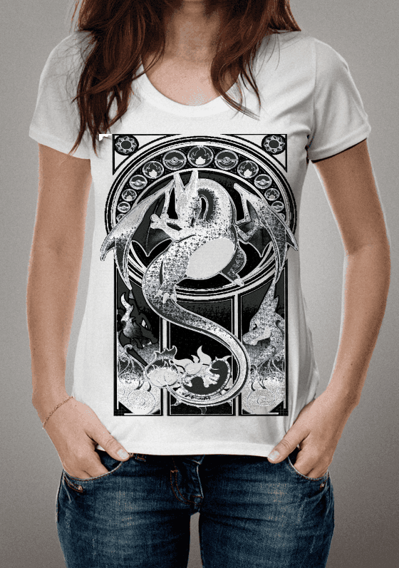 Nome do produto  Charizard - Preto&Branco