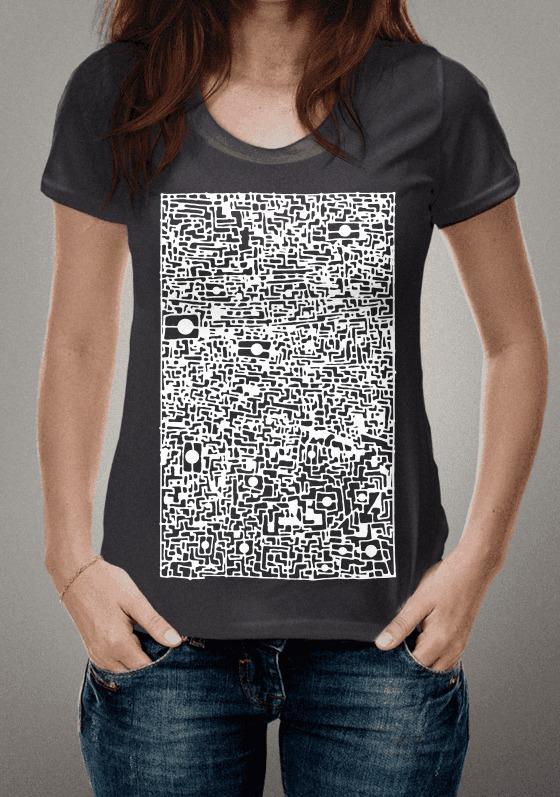 Nome do produto  Circuito branco. Da Coleção Pequeno Cientista. Camisetas infantis.