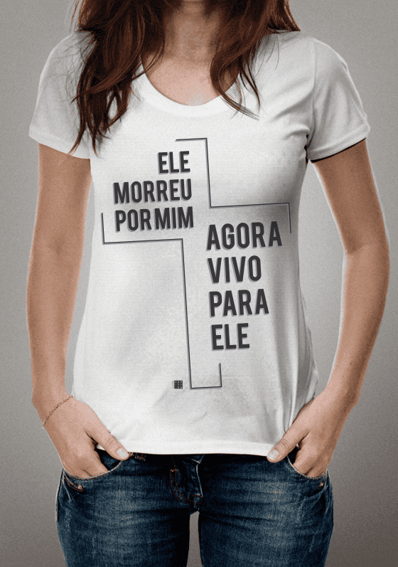 Nome do produto  Ele Morreu por Mim - Preto