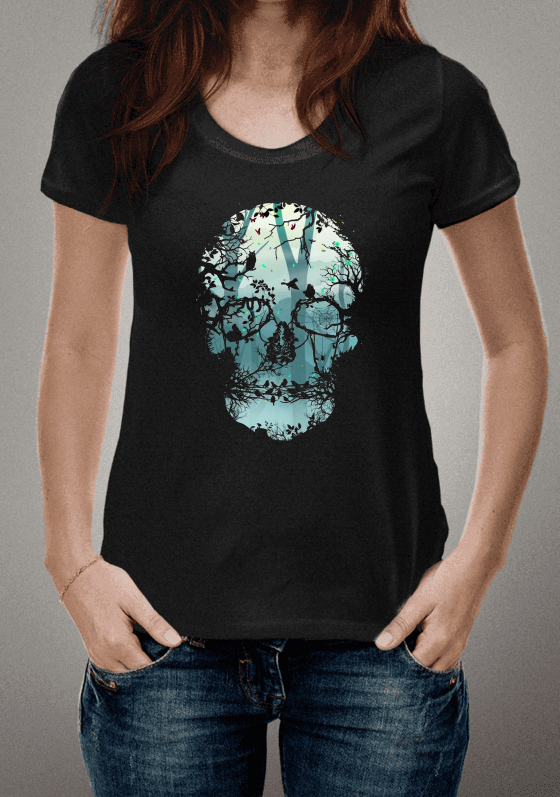 Nome do produto  Estampa Caveira   com Passaros