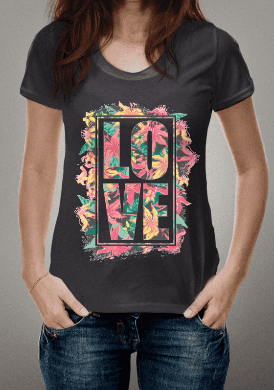 Nome do produto: ESTAMPA LOVE FLORAL