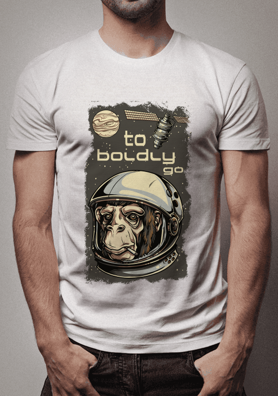 Nome do produto  Estampa macaco astronauta em tons sépia