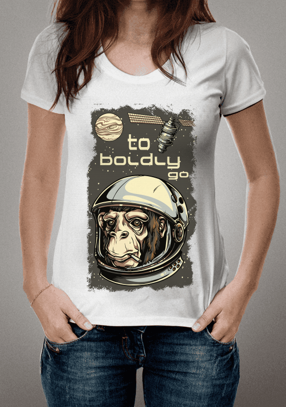 Nome do produto  Estampa macaco astronauta em tons sépia