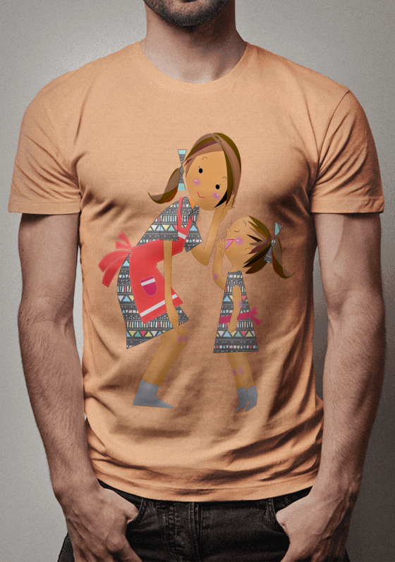 Estampa Mamãe e Filha