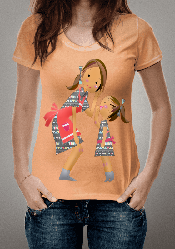 Estampa Mamãe e Filha