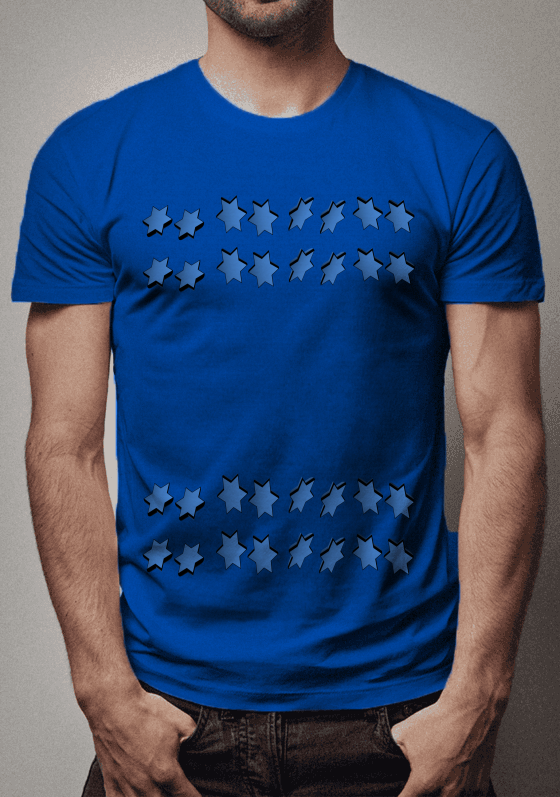 Nome do produto  #ESTILOS  CamisARTES Estampas 100% Criativas ESTRELAS AZUL