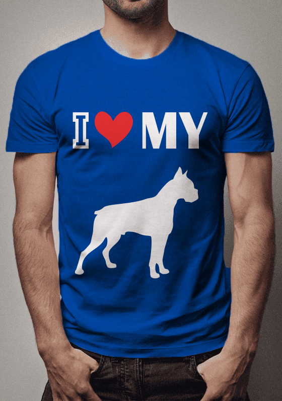 Nome do produto  Eu amo meu cão - Boxer