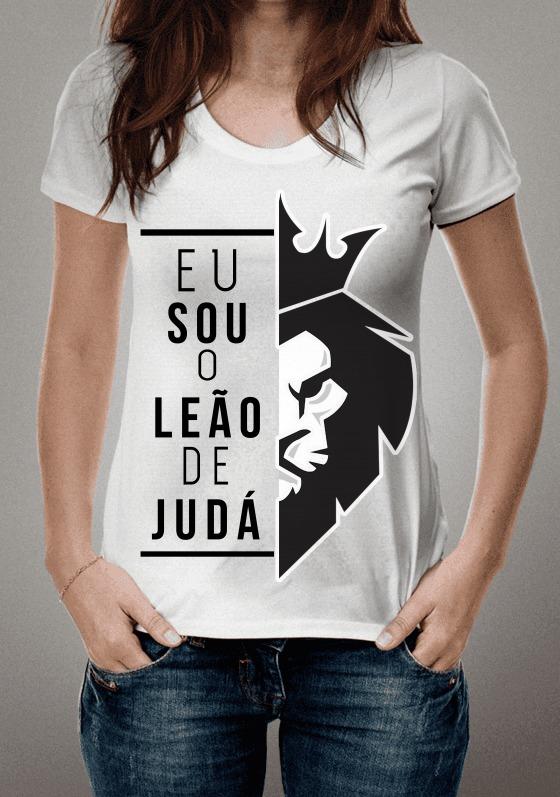 Nome do produto  EU SOU O LEÃO DE JUDÁ - ESTAMPA PRETA 