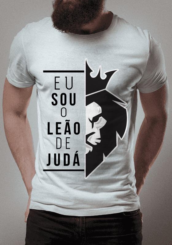 Nome do produto  EU SOU O LEÃO DE JUDÁ - ESTAMPA PRETA 