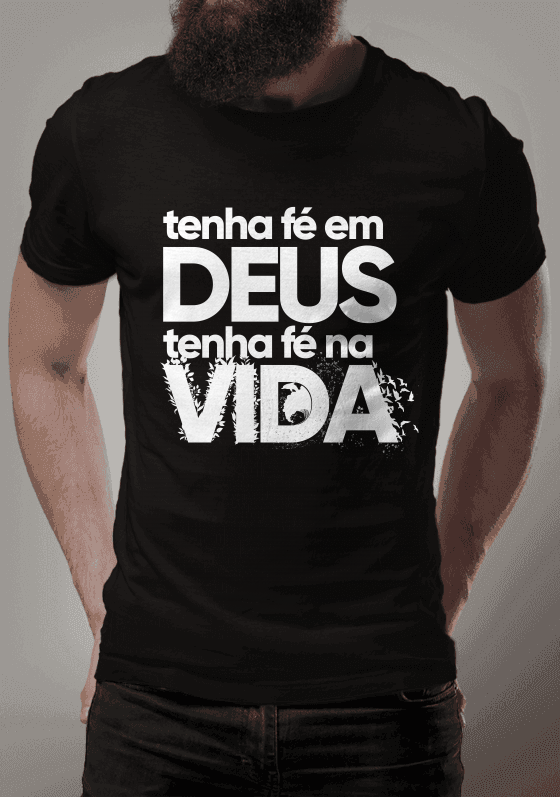 Nome do produto  Fé - Camiseta preta
