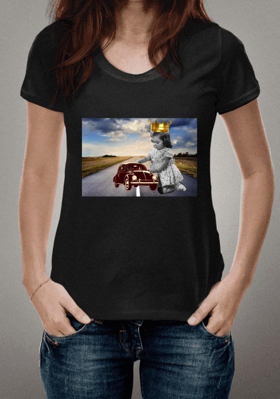 Nome do produto  Fusca e menina - colorido - com coroa