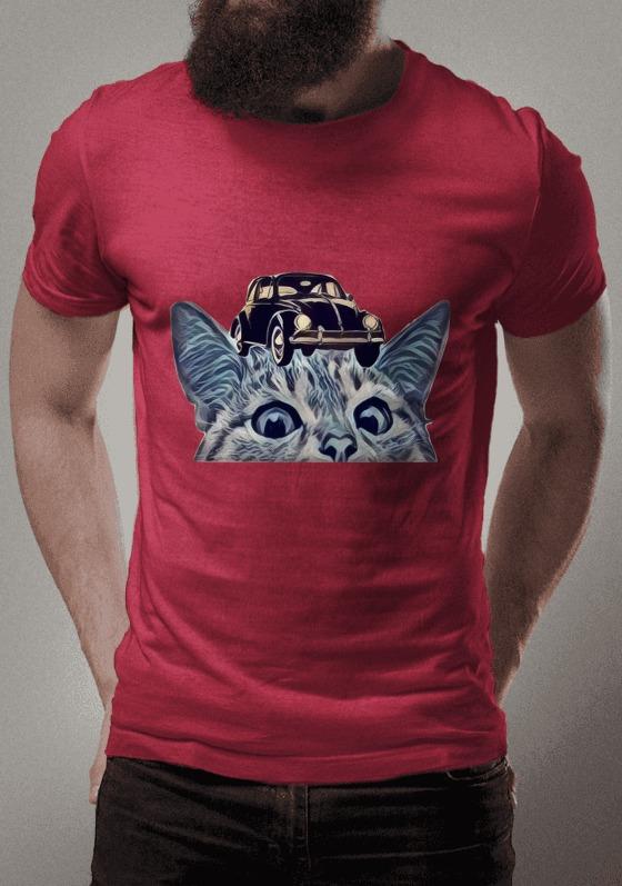 Nome do produto  Fusca gato - Surrealism_burned