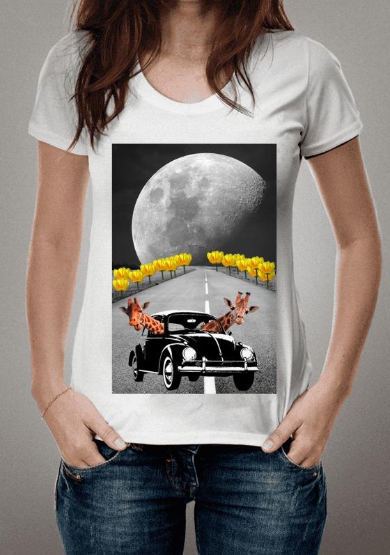 Fusca girafas motoristas Lua Tulipas