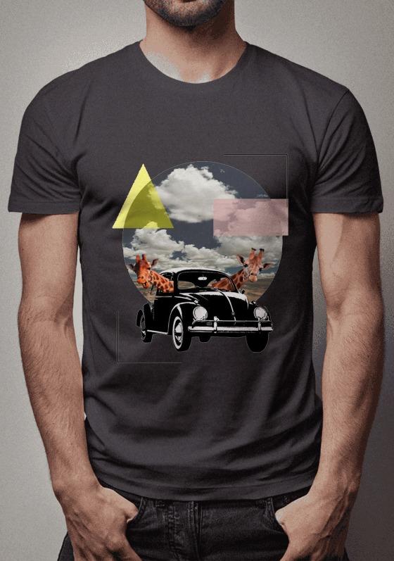 Nome do produto  Fusca girafas motoristas nuvem