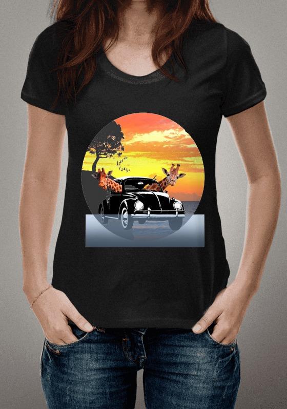 Fusca girafas motoristas paisagem